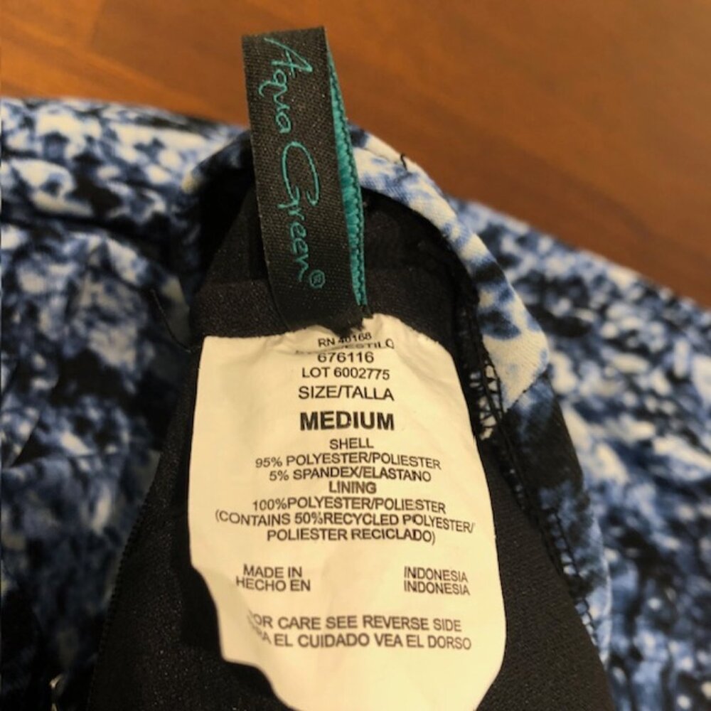 Women’s Black and Blue Tankini Swim Top Size M Pre-Owned. - Picture 9 of 14